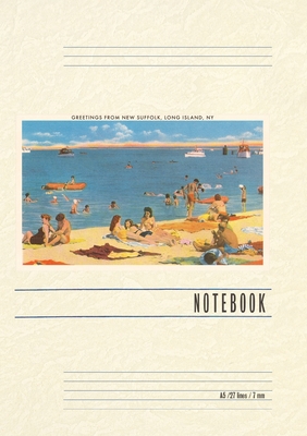 Vintage Lined Notebook Greetings from New Suffolk, Long Island, New York -