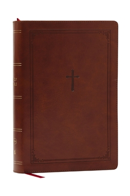 NKJV Giant Print End-Of-Verse Reference Bible, Brown Leathersoft, Red Letter, Comfort Print: Holy Bible -