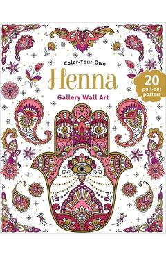 Poza produsului Henna: Coloring Book: Color-Your-Own Gallery Wall Art - 
