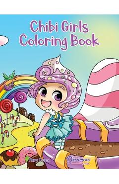 Poza produsului Chibi Girls Coloring Book: Anime Coloring For Kids Ages 6-8, 9-12 - 