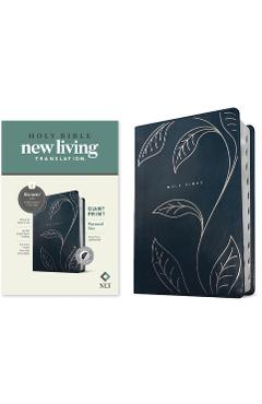 Poza produsului NLT Personal Size Giant Print Bible, Filament Enabled (Leatherlike, Navy Vines, Indexed, Red Letter) - 
