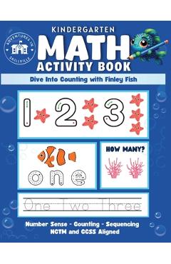 Coperta cărții 'Kindergarten Math Activity Book: For Kindergarten and Preschool Kids learning Counting, Sequencing, Number Recognition'