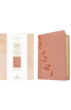 Poza produsului NLT Every Woman's Bible, Filament Enabled (Leatherlike, Pink Petals, Red Letter) - 