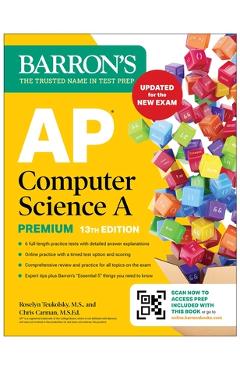 Poza produsului AP Computer Science a Premium, 13th Edition: Prep Book with 6 Practice Tests + Comprehensive Review + Online Practice (Barron's AP Prep) - 