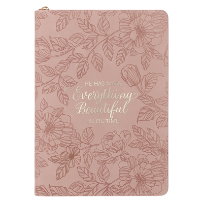 Journal Classic Zip Pink Everything Beautiful Ecc. 3:11 -