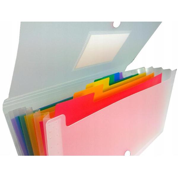 Dosar plic cu capsa si 6 compartimente colorate