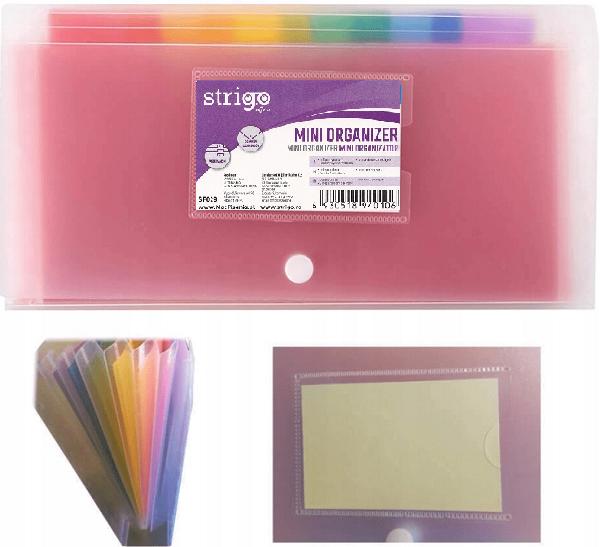 Dosar plic cu capsa si 6 compartimente colorate