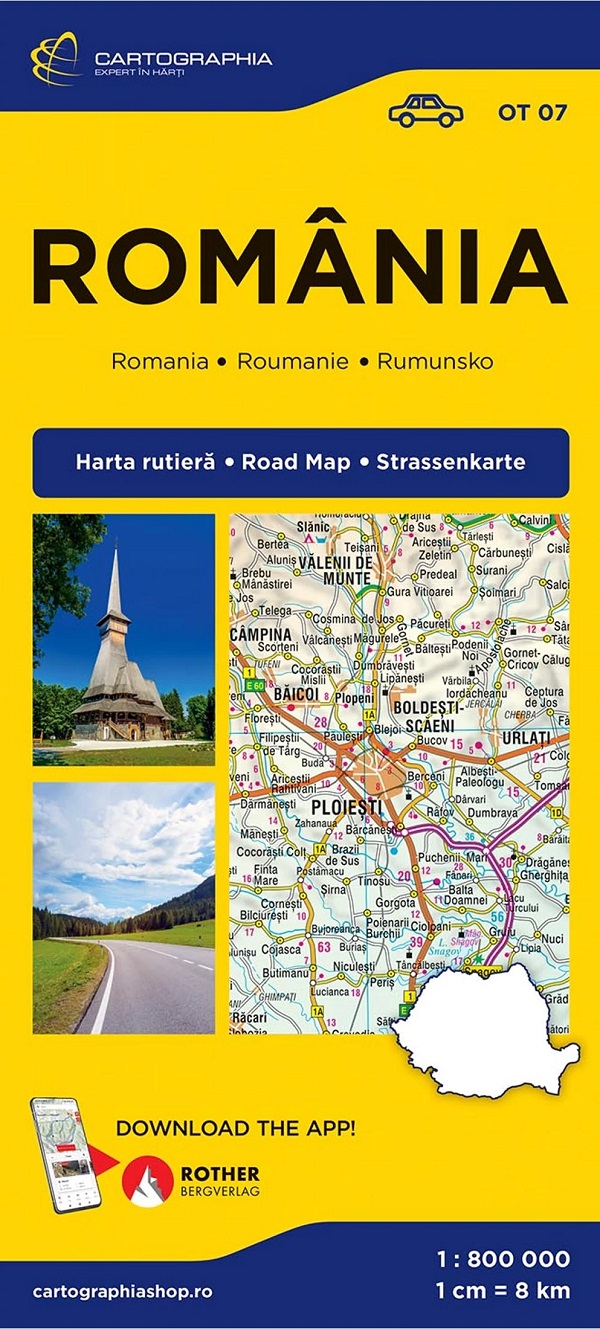 Romania. Harta rutiera