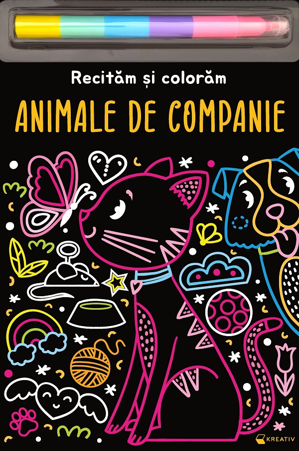 Animale de companie. Recitam si coloram