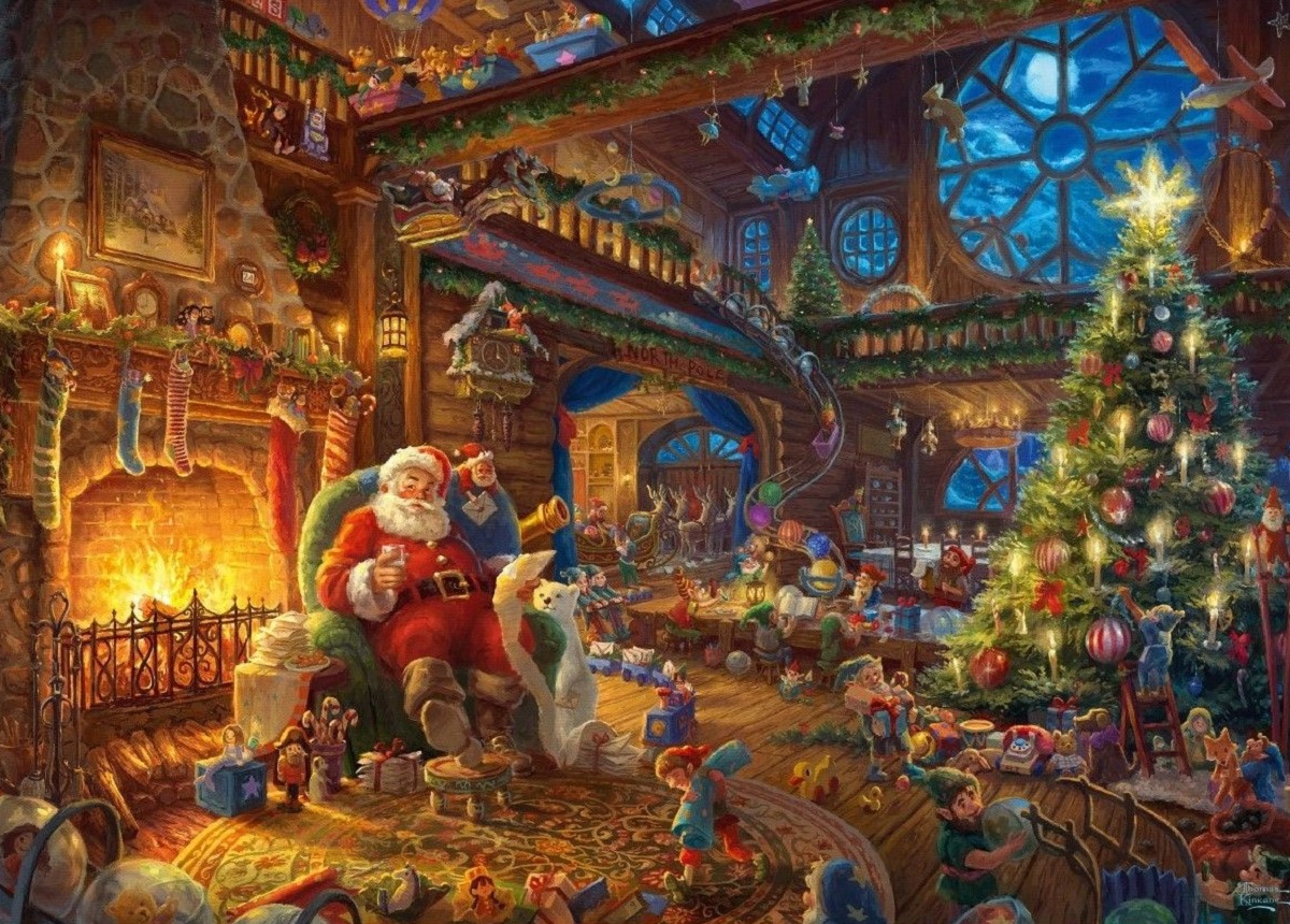Puzzle 1000. Mos Craciun si spiridusii lui