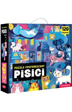 Imaginea produsului 'Puzzle fosforescent 120 piese. Pisici'