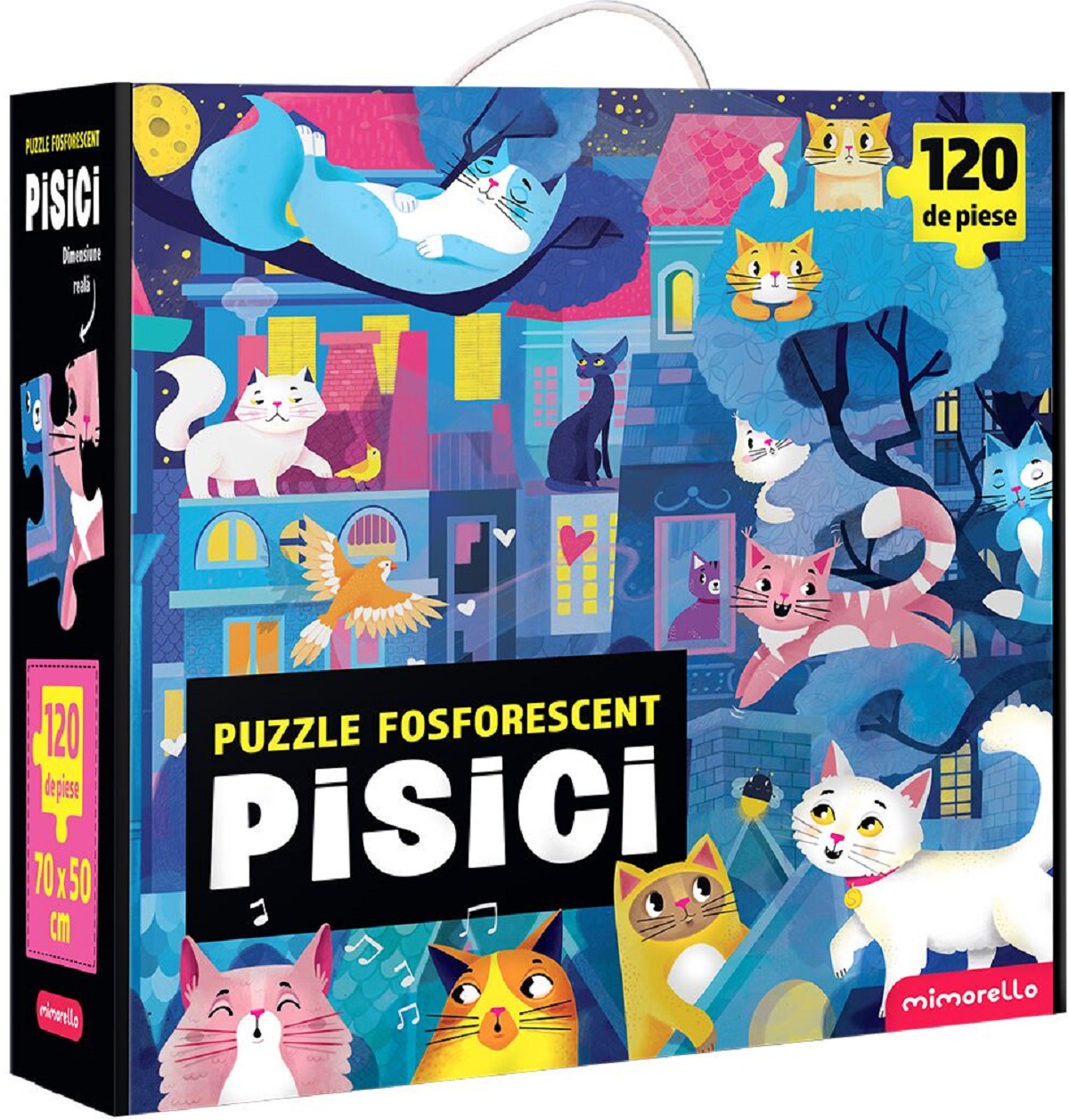 Puzzle fosforescent 120 piese. Pisici