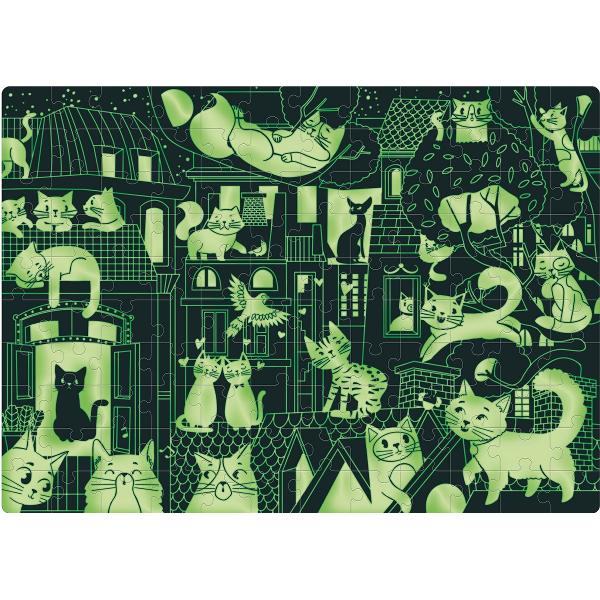 Puzzle fosforescent 120 piese. Pisici
