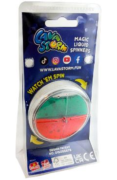 Imaginea produsului 'Titirez cu strălucire magică. Lava Storm roșu și verde'