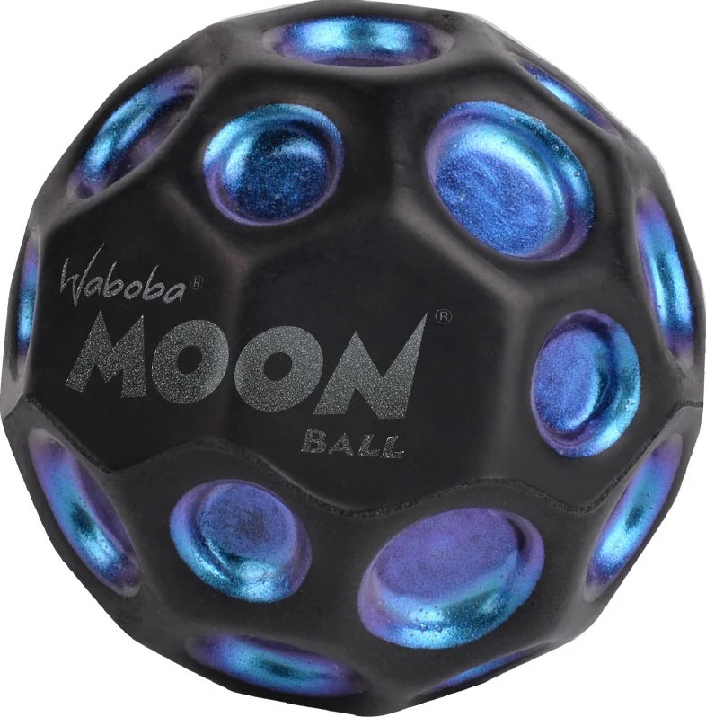 Minge hiperelastica: Waboba Moon Ball. Neagra cu pete albastre