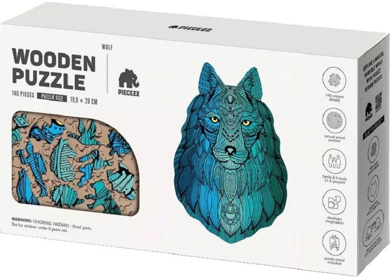 Puzzle 140 din lemn: Lup