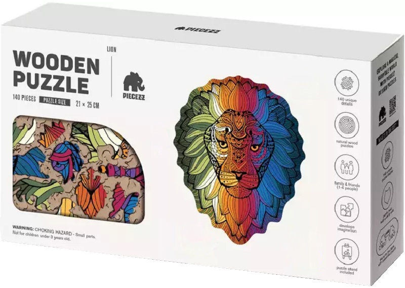 Puzzle 140 din lemn: Leu