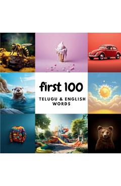 Coperta cărții 'First 100 Telugu & English Words - Ali Heidary'