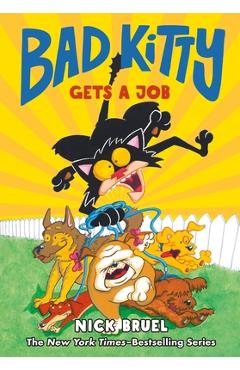 Coperta cărții 'Bad Kitty Gets a Job (Graphic Novel) - Nick Bruel'