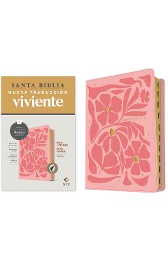 Coperta cărții 'Biblia Ultrafina Ntv, Letra Grande Con Filament (Sentipiel, Flores Rosa, Índice, Letra Roja) -'
