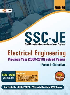 Coperta cărții 'SSC JE Electrical Engineering for Junior Engineers Previous Year Solved Papers (2008-18), 2018-19 for Paper I -'