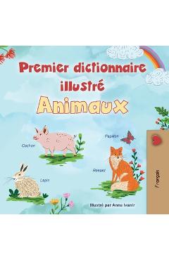 Coperta cărții 'First Picture Dictionary - Animals (French Children's Book) - Kidkiddos Books'