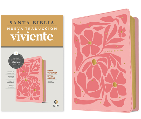 Biblia Ultrafina Ntv, Letra Grande Con Filament (Sentipiel, Flores Rosa, Letra Roja) -
