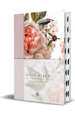 Poza produsului KJV Holy Bible, Large Print Medium Format, Pink Cloth Hardcover W/Thumb Index and Ribbon Marker, Red Letter - 