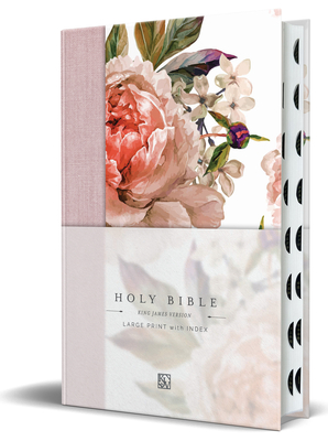 KJV Holy Bible, Large Print Medium Format, Pink Cloth Hardcover W/Thumb Index and Ribbon Marker, Red Letter - 
