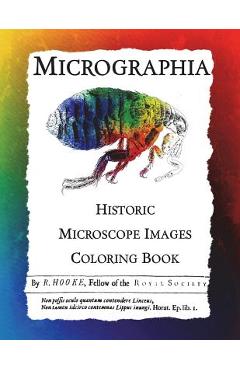 Coperta cărții 'Micrographia: Historic Microscope Images Coloring Book - Frankie Bow'