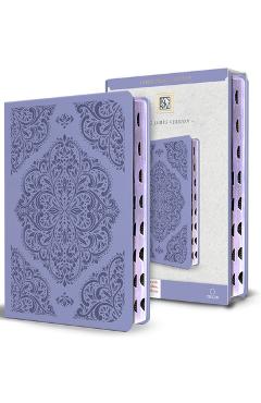 Poza produsului KJV Holy Bible, Large Print Medium Format, Lavender Faux Leather W/Thumb Index and Ribbon Marker, Red Letter - 