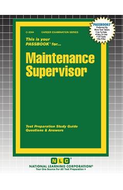 Coperta cărții 'Maintenance Supervisor -'