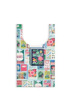 Coperta cărții 'Ever Upward Botanist Bookshelf Packable Nylon Tote Bag -'