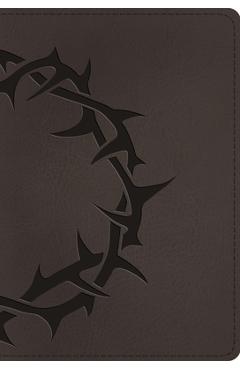 Coperta cărții 'ESV Large Print Compact Bible, Red Letter (Trutone, Charcoal, Crown Design) -'
