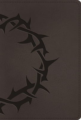 ESV Large Print Compact Bible, Red Letter (Trutone, Charcoal, Crown Design) -