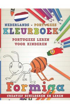 Coperta cărții 'Kleurboek Nederlands - Portugees I Portugees leren voor kinderen I Creatief schilderen en leren -'