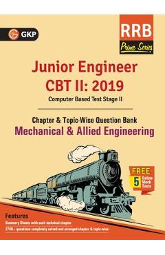 Coperta cărții 'RRB (Railway Recruitment Board) Prime Series 2019: Junior Engineer CBT 2 - Chapter-wise and Topic-Wise Question Bank -'