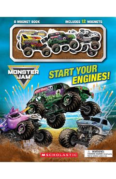 Coperta cărții 'Monster Jam: Start Your Engines! a Magnet Book -'