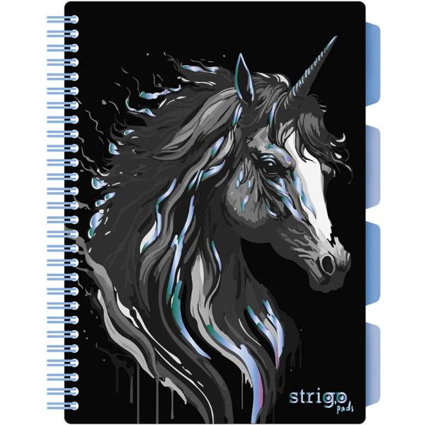Caiet matematica cu spirala si separatoare: Unicorn