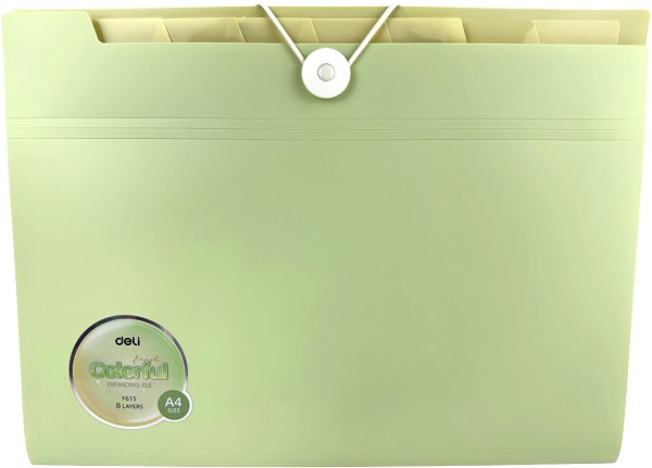 Mapa plastic cu elastic 7 separatoare. Verde