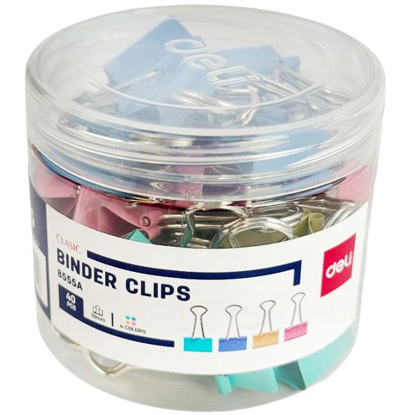 Clipsuri metalice 19 mm color: 40 de bucati