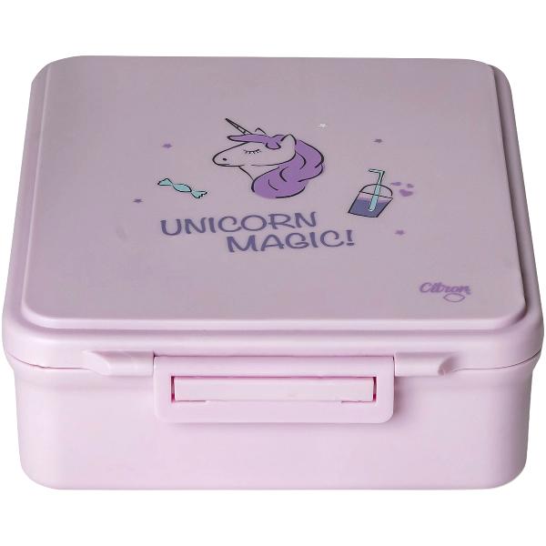 Caserola mare cu 4 compartimente si borcan termoizolant: Stormy Unicorn