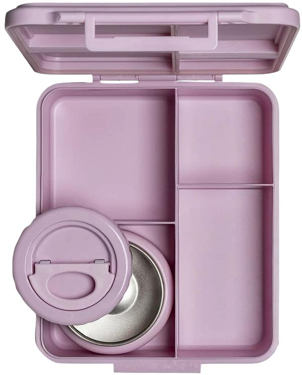 Caserola mare cu 4 compartimente si borcan termoizolant: Stormy Unicorn