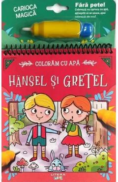 Coperta cărții 'Colorăm cu apă. Hansel și Gretel'