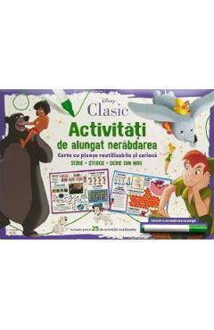 Coperta cărții 'Activități de alungat nerăbdarea. Carte cu planșe reutilizabile și carioca. Disney'