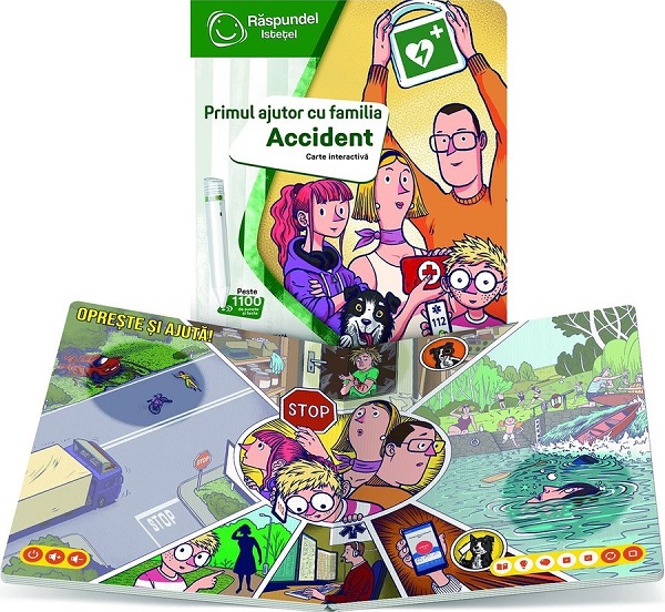 Carte interactiva. Raspundel Istetel: Primul ajutor cu familia Accident