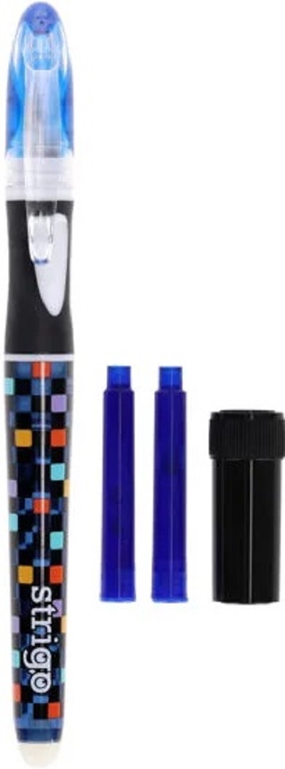 Set stilou cerneala cu stergere + 2 rezerve + dispozitiv curatare. Pixel