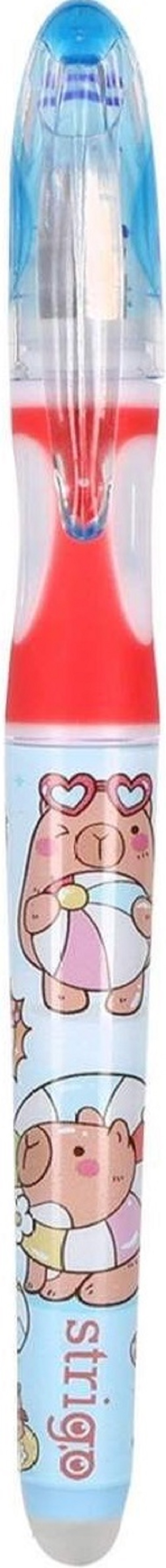 Set stilou cerneala cu stergere + 2 rezerve + dispozitiv curatare. Capybara roz