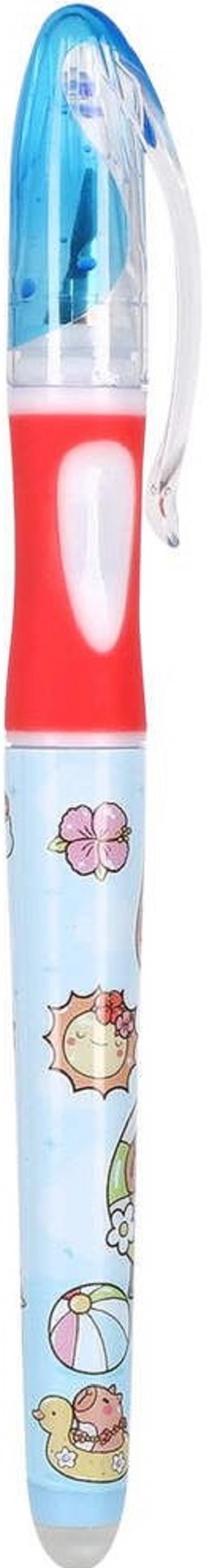 Set stilou cerneala cu stergere + 2 rezerve + dispozitiv curatare. Capybara roz