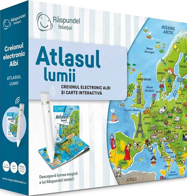 Pachet Raspundel Istetel: Creion si carte Atlasul Lumii